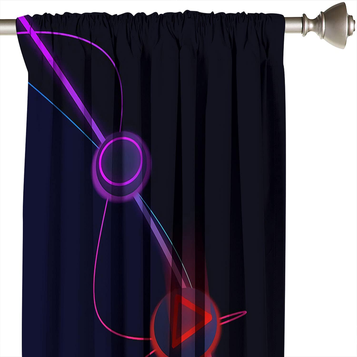 Cool Retro Playing Gamer Bedroom Blackout Curtains - Room Darkening Wide For Boy Living Room