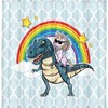 Cool Unicorn Riding Cute Dinosaur Funny Kids Shower Curtain