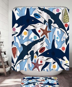Coral And Sharks Shower Curtain - A Vibrant And Fierce Addition To Your Bathroom Decor