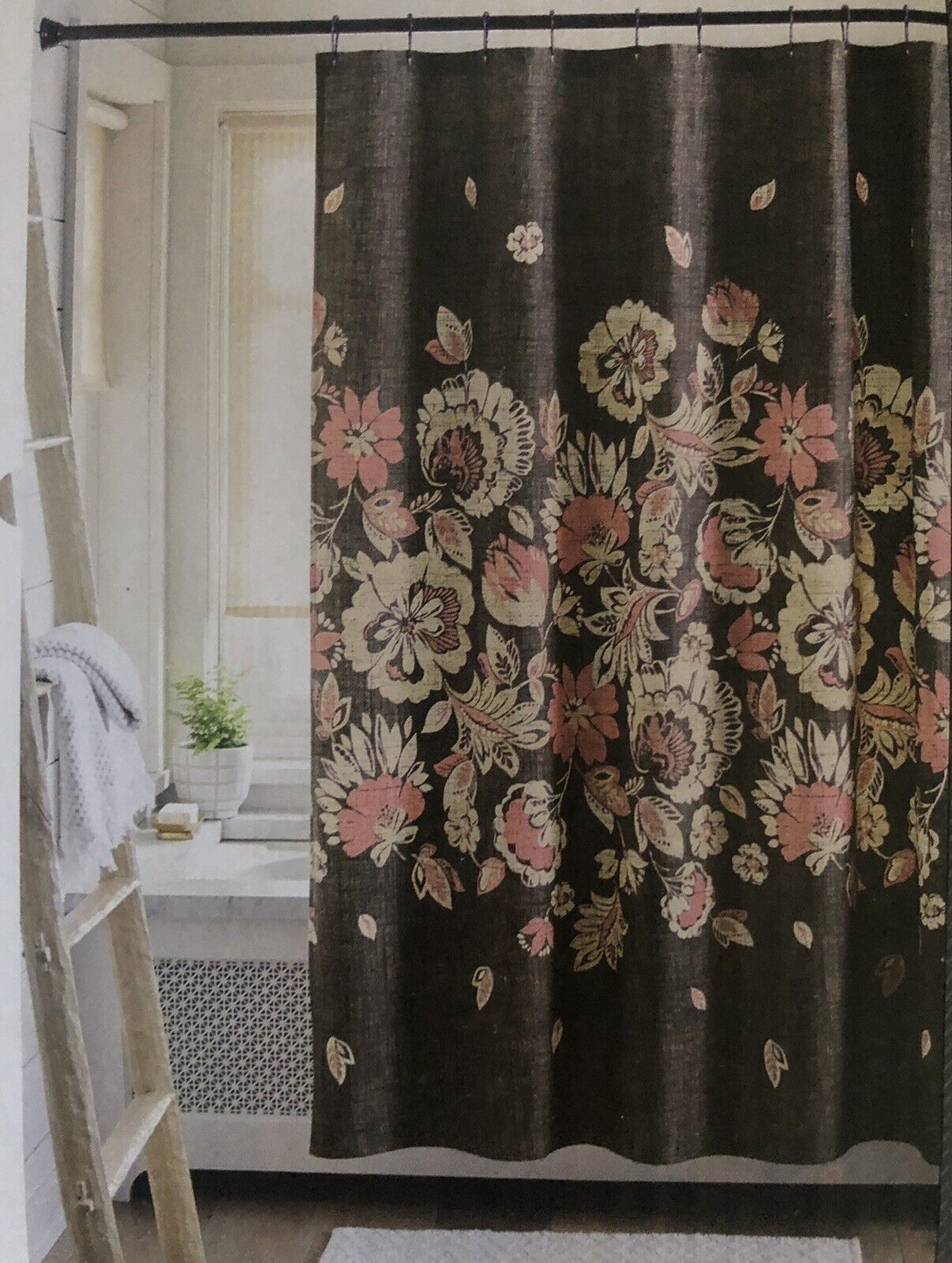 Coral Floral Shower Curtain by Threshold