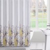 Coral Gray Watercolor Flowers Fabric Shower Curtain for Bathroom 
