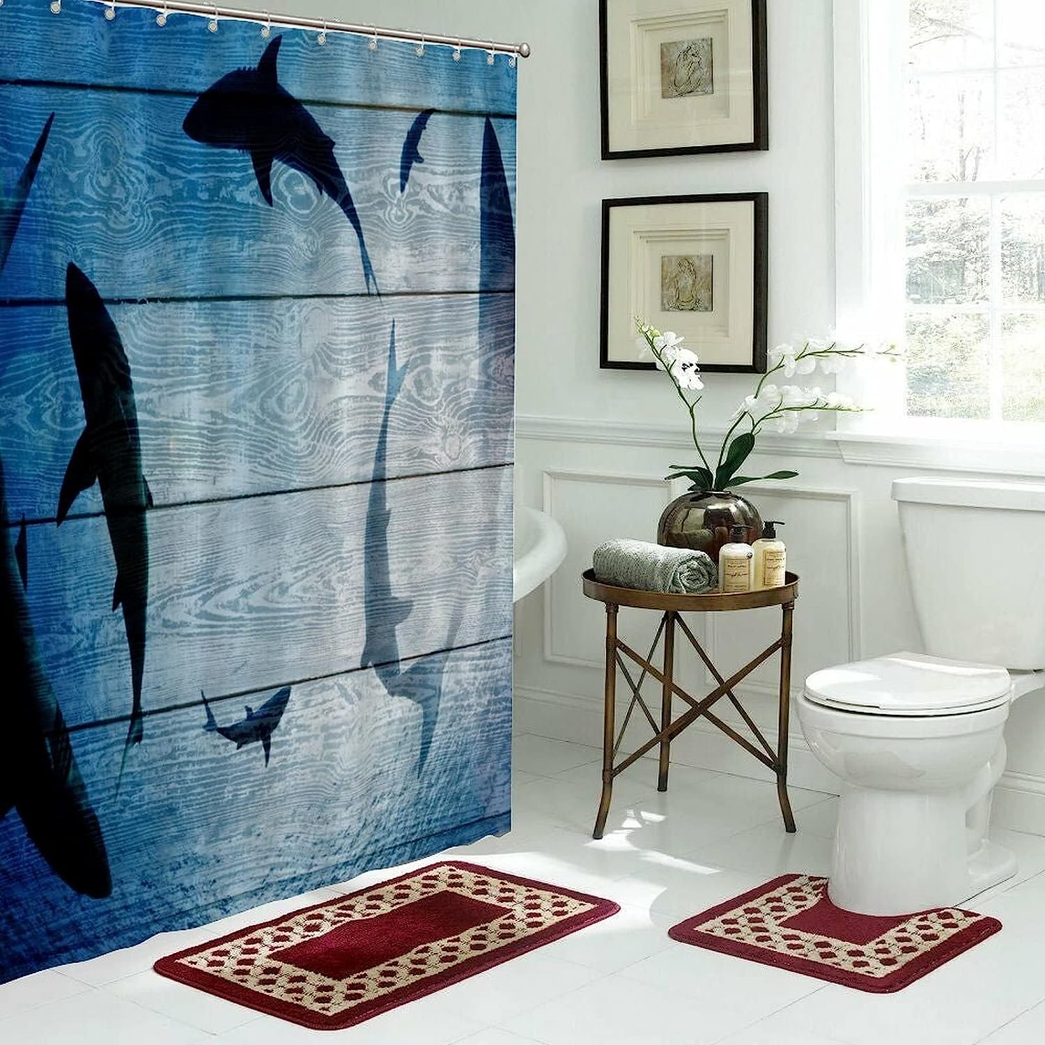 Coral Reef and Sea Creatures Shower Curtain - Underwater Bathroom Decor