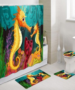 Coral Seahorse Shower Curtain - A Delicate And Beautiful Addition To Your Bathroom