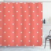 Coral Shower Curtain - Outer Print With Stars Figures - A Cute And Fun Design For Your Bathroom