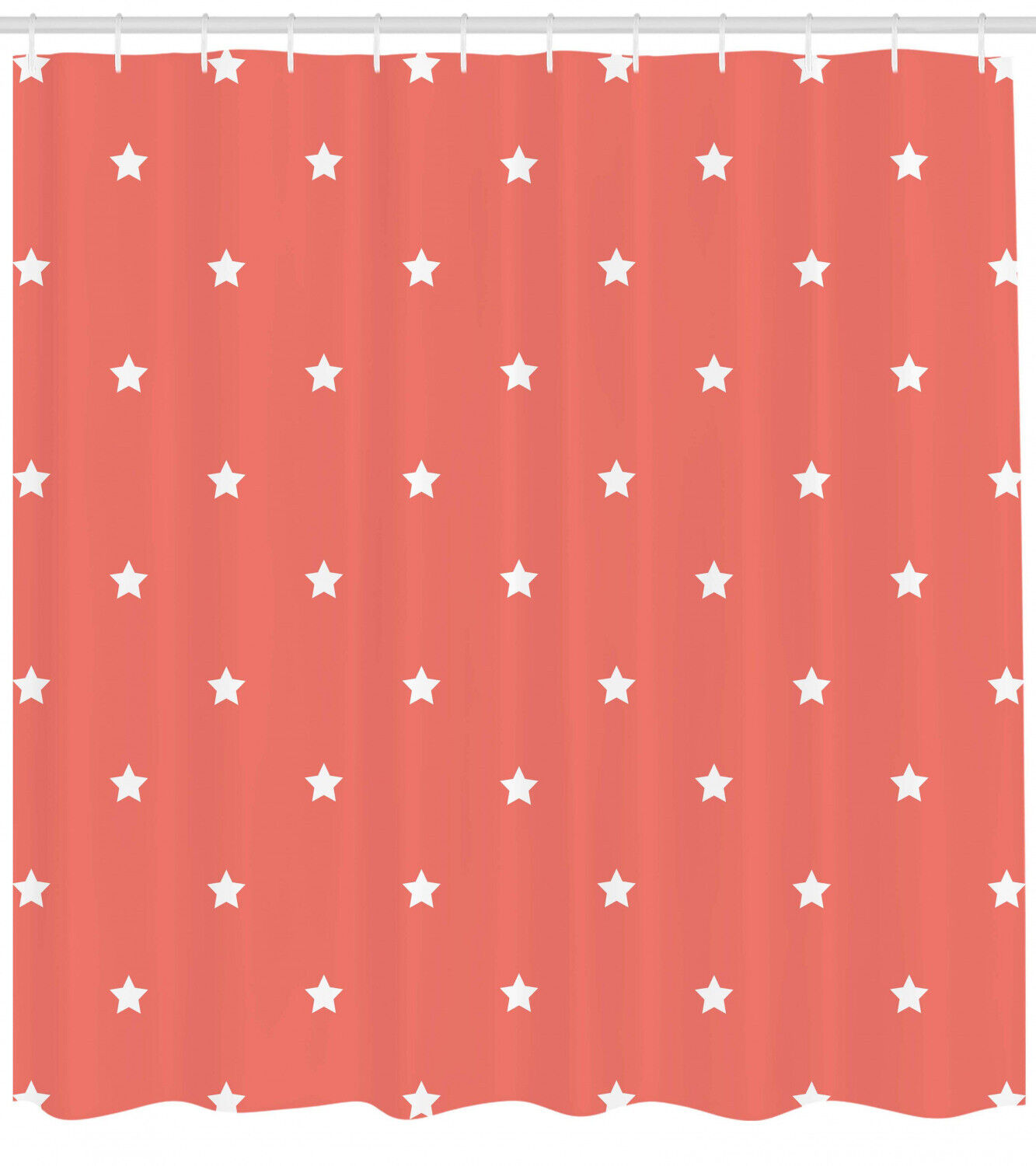 Coral Shower Curtain - Outer Print With Stars Figures - A Cute And Fun Design For Your Bathroom - Image 2