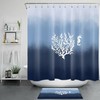 Coral and Seahorse Shower Curtain - Underwater Marine Life Bathroom Decor