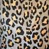 Corena Leopard Shower Curtain - Black, Dark Cream & Gold On Gray Violet