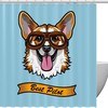 Corgi Dog Blue Waterproof Bathroom Curtain for Your Shower