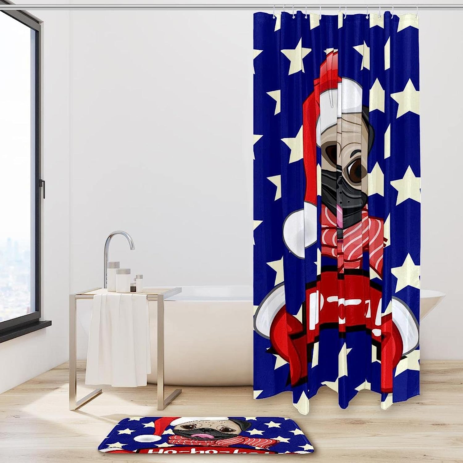 Corgi Dog Heart Bone Pattern Shower Curtain - Cute And Playful Bathroom Accessory - Image 2