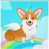 Corgi Dog Riding a Unicorn Shower Curtain for Your Bathroom Decor 
