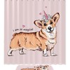 Corgi With Unicorn Horn Shower Curtain - A Magical And Whimsical Addition To Your Bathroom