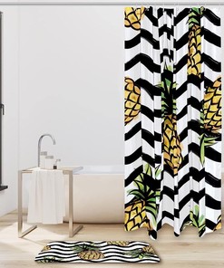 Corrugated Pineapples Shower Curtain for Bathroom Decor