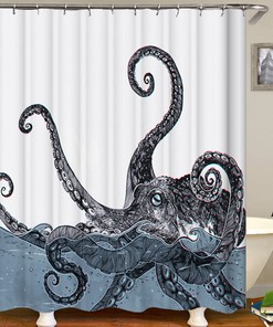 Corsair Shower Curtain - Octopus Monster Design - Waterproof And Unique