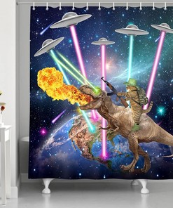 Cosmic Fabric Restroom Bathtub Decor Funny Kids Shower Curtain