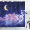 Cosmic Night Stars Moon Shower Curtain for Futuristic Bathroom Decor 