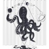 Cosmic Planets Octopus Ocean Print Waterproof Shower Curtain for Bathroom