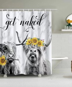 Country Farmhouse Bathroom Decor Shower Curtain With Cow Shower Curtain Design - Perfect For Your Rustic Style