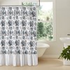 Country Floral Ruffled Shower Curtain in Annie Blue Rose Design