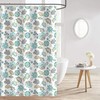 Country Flower Shower Curtain - Leaf Pattern Fabric Bath Accessory, Classy Botanical Bathroom Decor