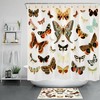 Country Insects Colorful Butterfly Restroom Shower Curtain Bathroom Decor