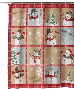 Country Snowman Shower Curtain By Collections Etc For Winter Bathroom Decor