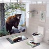 Country Style Rustic Lodge Bear Moose Bath Curtain Set, Perfect For Nature Lovers
