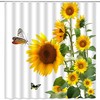 Country Style Sunflower Fields and Butterfly Shower Curtain for Rustic Farmhouse Bathroom Decor