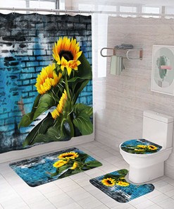 Country Sunflower Shower Curtain for a Rustic and Charming Bathroom