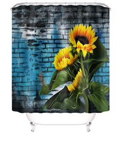 Country Sunflower Shower Curtain for a Rustic and Charming Bathroom