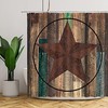 Country Western Rustic Barn Geometric Circles Shower Curtain with Texas Star