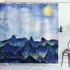 Countryside Landscape Shower Curtain With Reflected Moonlight - Scenic Shower Curtain