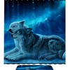 Couple Wolf Waterproof Shower Curtain Bathroom Curtain - Perfect For The Nature Lover With A Rustic Style Bathroom
