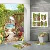 Courtyard Peacock Waterproof Shower Curtain For Garden Lovers - Perfect Addition To Restroom Shower Curtains
