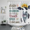 Cow Butterfly Inspirational Words Shower Curtain Farm Animal 