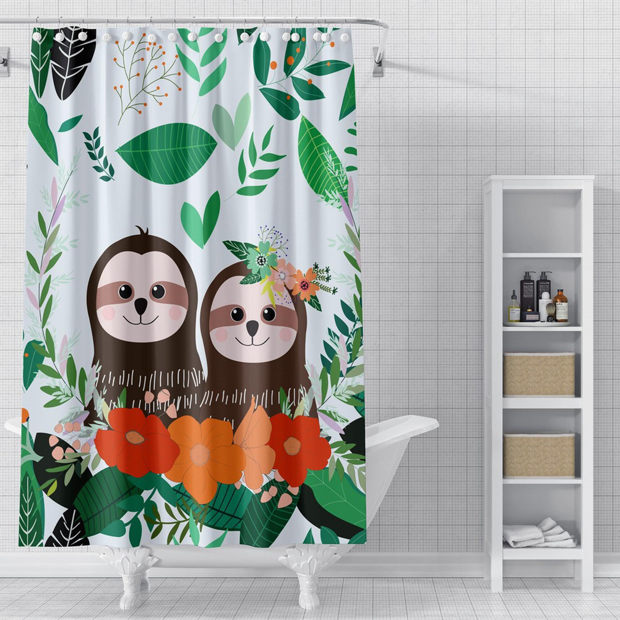 Cow Cartoon Animals Vintage Shower Curtain - Cute And Playful Bath Accessory For Kids