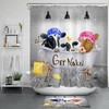 Cow Family Print Shower Curtain For Farmhouse Bathroom