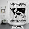 Cow Farm Animal Wood Plank Waterproof Shower Curtain For Bathroom