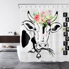 Cow Farmhouse Flower Daisy Shower Curtain For Bathroom