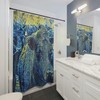 Cow Gogh Shower Curtain With Iconic Starry Night Painted Cow Design - Perfect For Your Artistic Bathroom Decor
