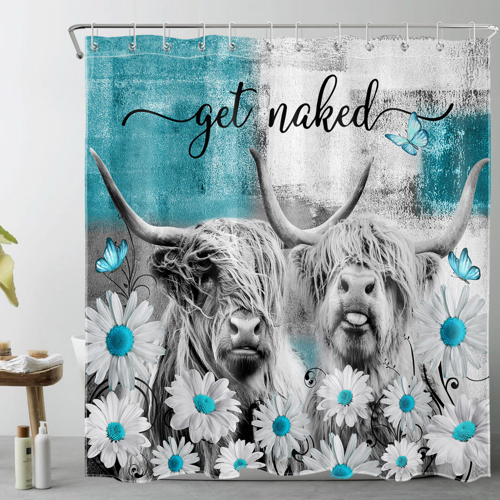 Cow Hide Vintage Shower Curtain - Image 2