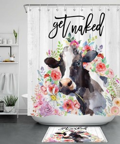 Cow Hide Water-Repellent Shower Curtain