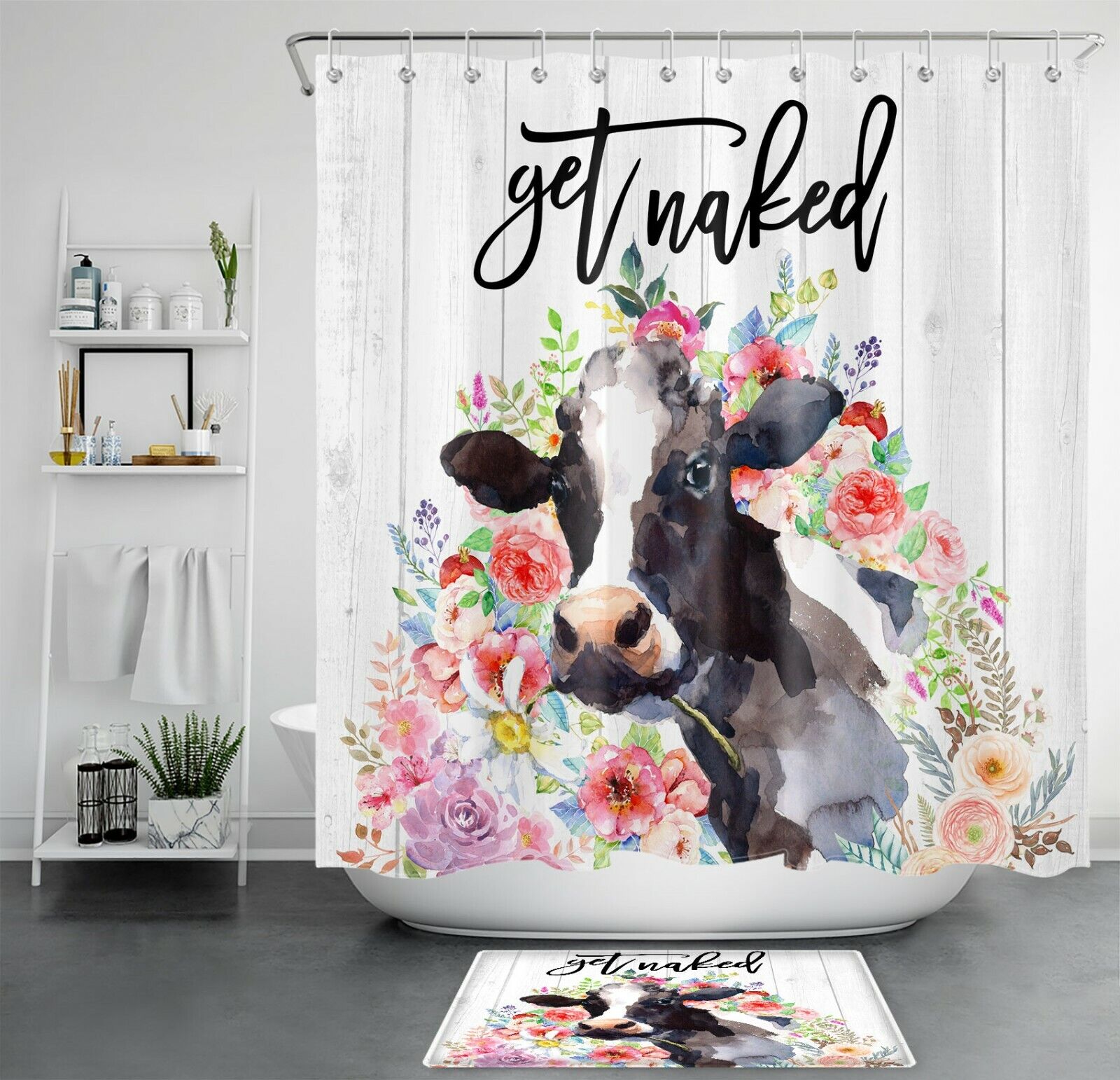 Cow Hide Water-Repellent Shower Curtain