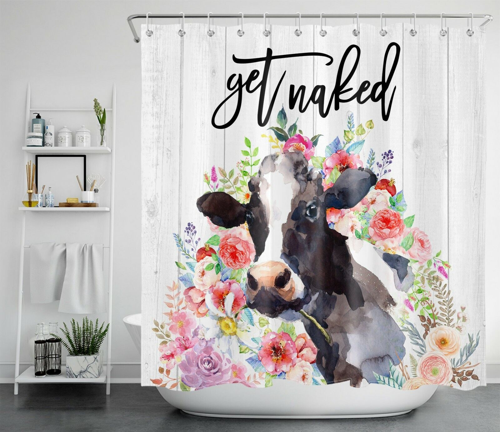 Cow Hide Water-Repellent Shower Curtain - Image 2