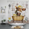 Cow In Bathtub Shower Curtain - Funny And Amusing Farm Animal For Bathroom Decor