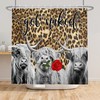 Cow Leopard Shower Curtain, Humorous Farmhouse Bathroom Decor