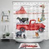 Cow Pig Red Truck Lavender Windmill Farmhouse Shower Curtain For Bathroom Decor
