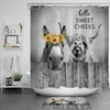 Cow Print Farmhouse Shower Curtain For Country Bathroom Charm