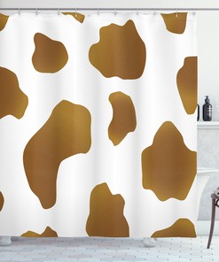 Cow Print Shower Curtain Brown Spots On Cow Print Design - A Perfect Decor Accessory For Your Bathroom