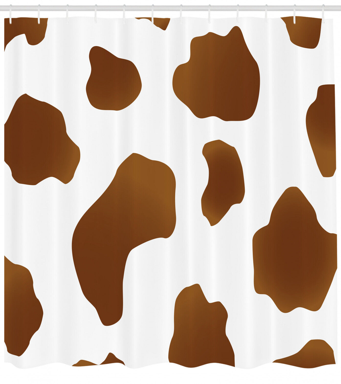 Cow Print Shower Curtain Brown Spots On Cow Print Design - A Perfect Decor Accessory For Your Bathroom - Image 2