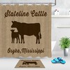 Cow Print Shower Curtain With Rustic Wood Background